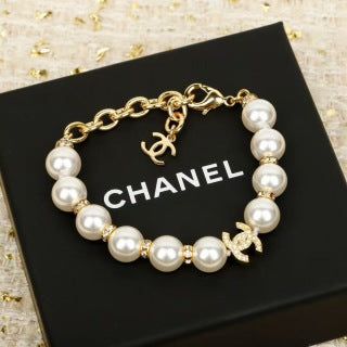 Chanel Pearl Gold Chain Charm Bracelet – Elegant Luxury Fashion Jewelry